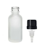 Flacon Compte-Gouttes en Verre Blanc Givré 50ml - Avec Bouchon Compte-Gouttes