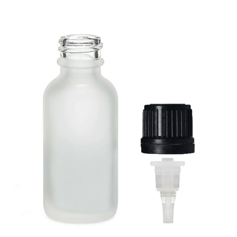 Flacon Compte-Gouttes en Verre Blanc Givré 50ml - Avec Bouchon Compte-Gouttes