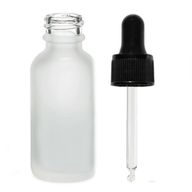 Flacon Compte-Gouttes en Verre Blanc Givré 100ml - Avec Pipette Noire