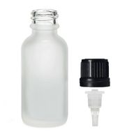 Flacon Compte-Gouttes en Verre Blanc Givré 100ml - Avec Bouchon Compte-Gouttes