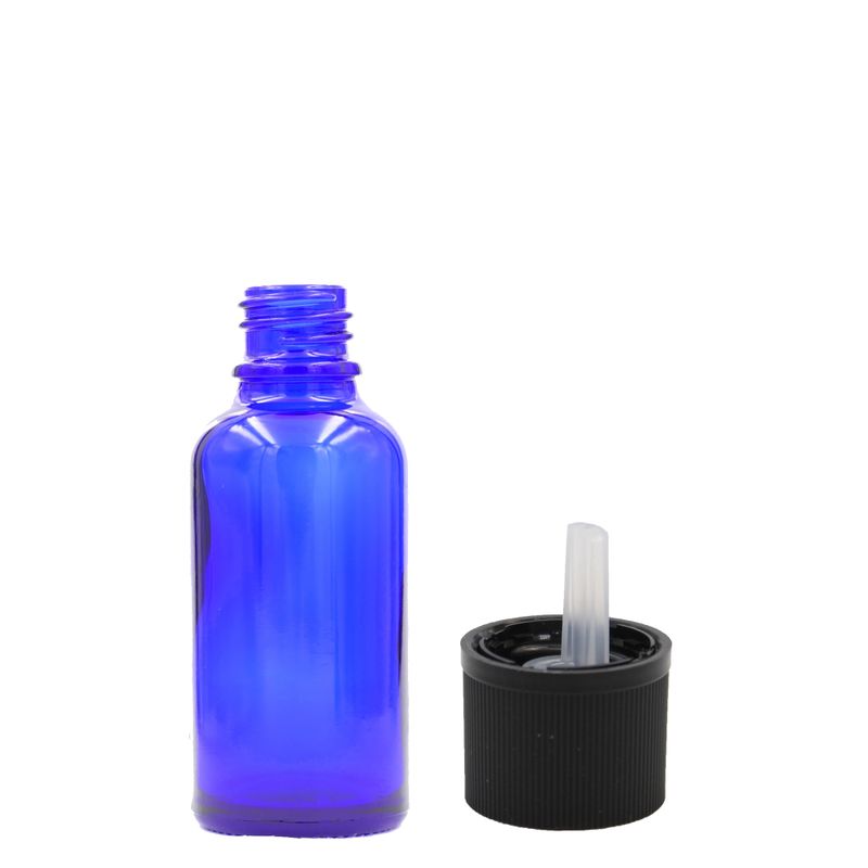 Bouteille Compte-gouttes en Verre Bleu de 5ml avec Bouchon Compte-gouttes de Sécurité Enfant