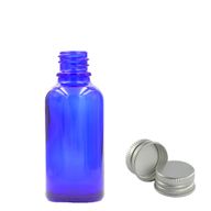 Bouteille Compte-gouttes en Verre Bleu de 15ml avec Bouchon en Aluminium