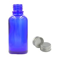 Bouteille Compte-gouttes en Verre Bleu de 100ml avec Bouchon en Aluminium