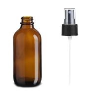 Bouteille Boston en Verre Ambré de 120ml avec Spray Capuchon en Plastique Noir
