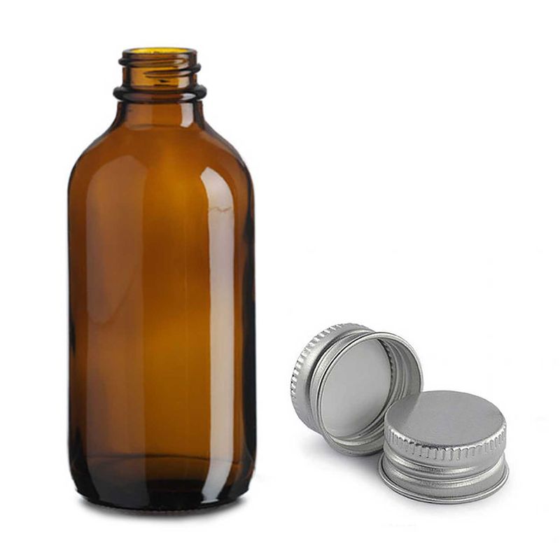 Bouteille Boston en Verre Ambré de 500ml avec Bouchon en Aluminium