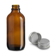 Bouteille Boston en Verre Ambré de 500ml avec Bouchon en Aluminium