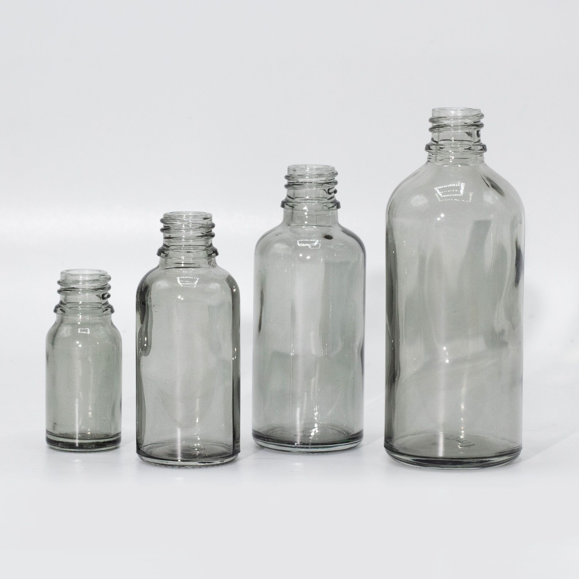 Flacon Compte-Gouttes En Verre Gris Fumé