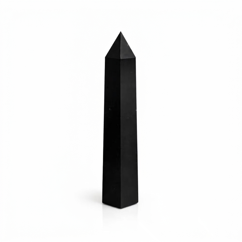Pointes Obélisques à Six Faces en Pierre Naturelle environ 17 cm - Tourmaline noire
