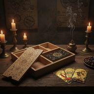 Boîte à Tarot à Quatre Sections avec Support de Cartes