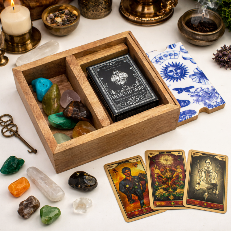 Boîte à Tarot à Deux Sections avec Support de Cartes