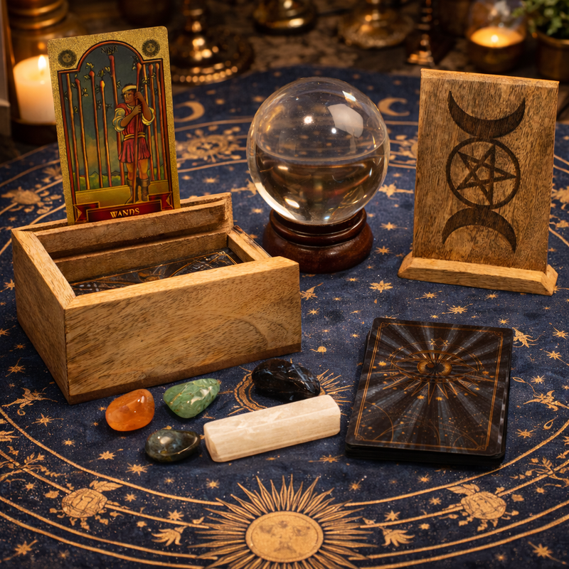 Petite Boîte à Tarot  avec Support de Cartes