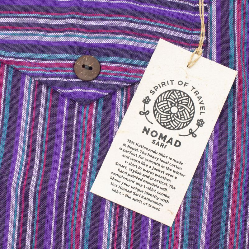 Chemise Nomad Sari Kathmandu - Noir Violet - Moyen