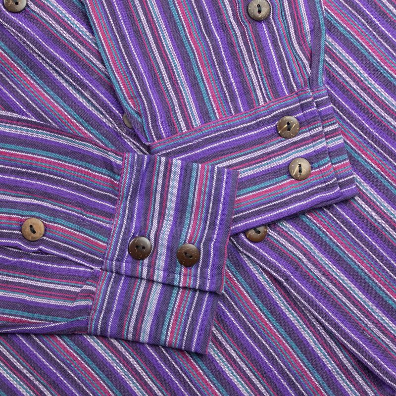 Chemise Nomad Sari Kathmandu - Noir Violet - Moyen