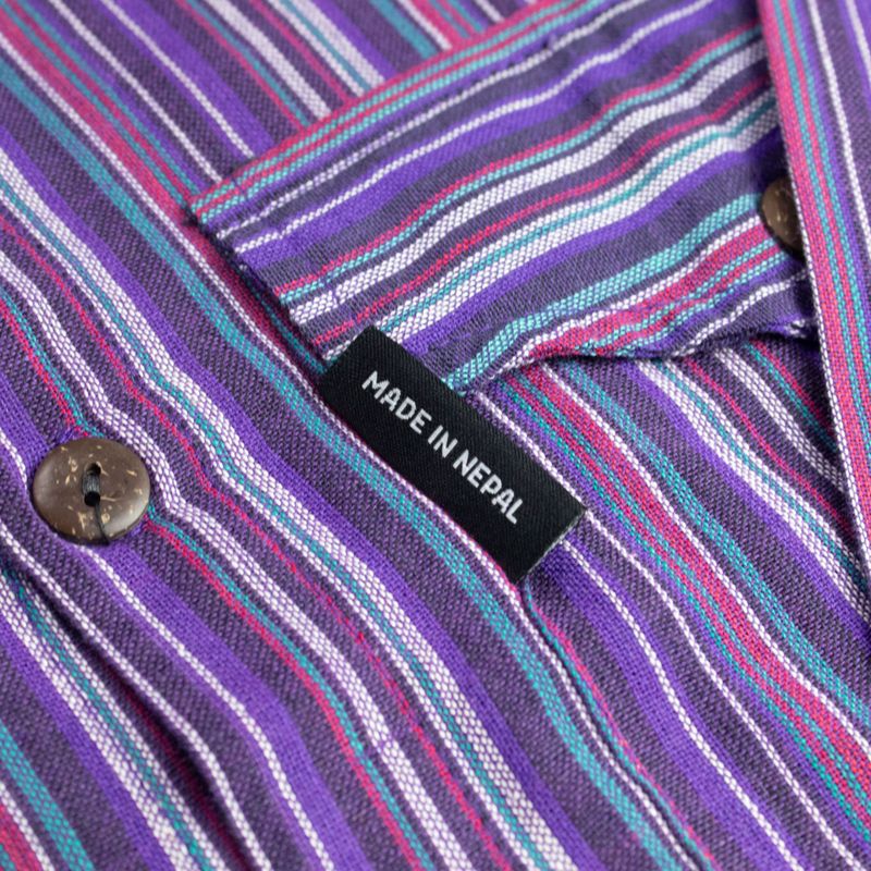 Chemise Nomad Sari Kathmandu - Noir Violet - Moyen