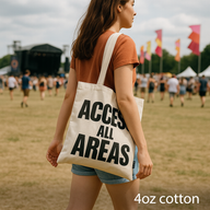 Sac Tote Bag Basique Iconic  - ACCESS ALL AREA - (40x36cm) - Naturel 4oz