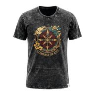 T-shirt Nomad Sari en coton délavé - Boussole de la vie - charbon - petit
