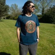 T-shirt Nomad Sari en coton Délavé - Reste sauvage, enfant de la lune - Bleu - Petit