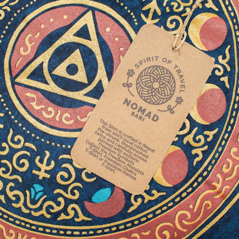 T-shirt Nomad Sari en coton Délavé - Reste sauvage, enfant de la lune - Bleu - Petit