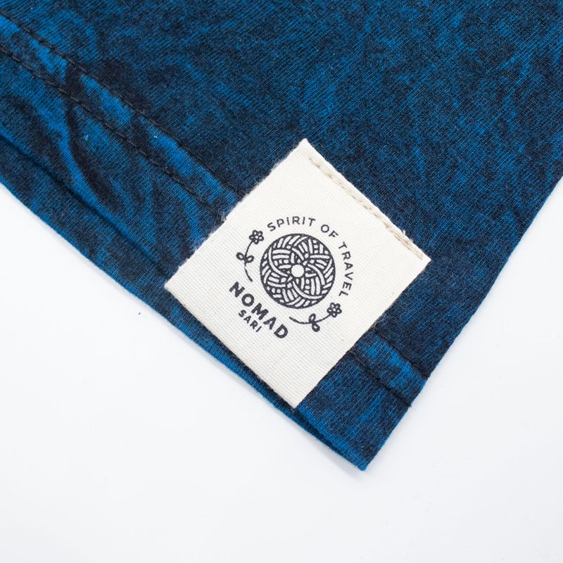 T-shirt Nomad Sari en coton Délavé - Reste sauvage, enfant de la lune - Bleu - Petit
