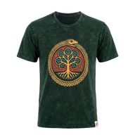 T-shirt Nomad Sari en coton lavé à la pierre - Arbre de Vie - Vert - Petit