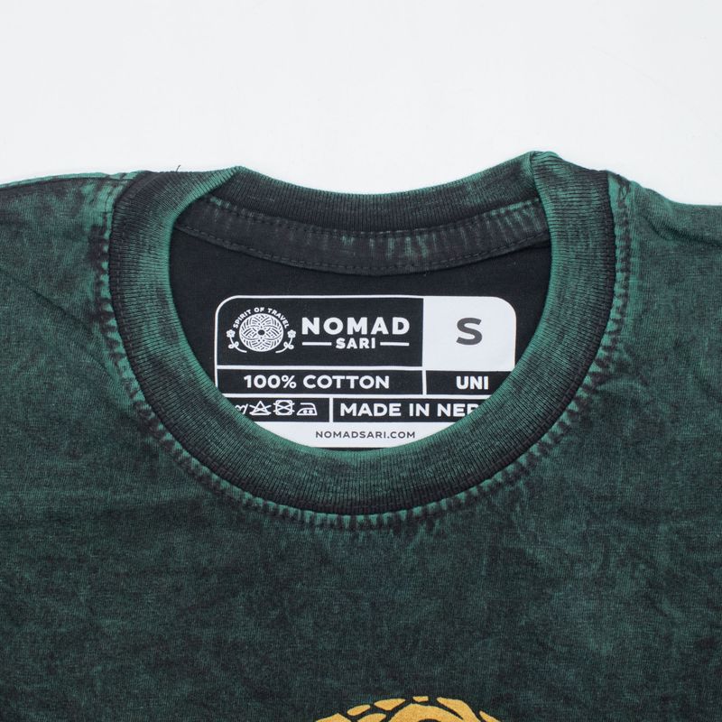 T-shirt Nomad Sari en coton lavé à la pierre - Arbre de Vie - Vert - Petit