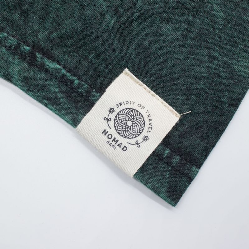 T-shirt Nomad Sari en coton lavé à la pierre - Arbre de Vie - Vert - Petit