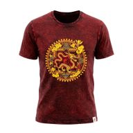 T-shirt Nomad Sari en coton Délavé- Dragon Mandala - Bordeaux - Petit