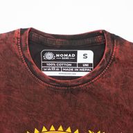 T-shirt Nomad Sari en coton Délavé- Dragon Mandala - Bordeaux - Petit