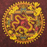 T-shirt Nomad Sari en coton Délavé- Dragon Mandala - Bordeaux - Petit