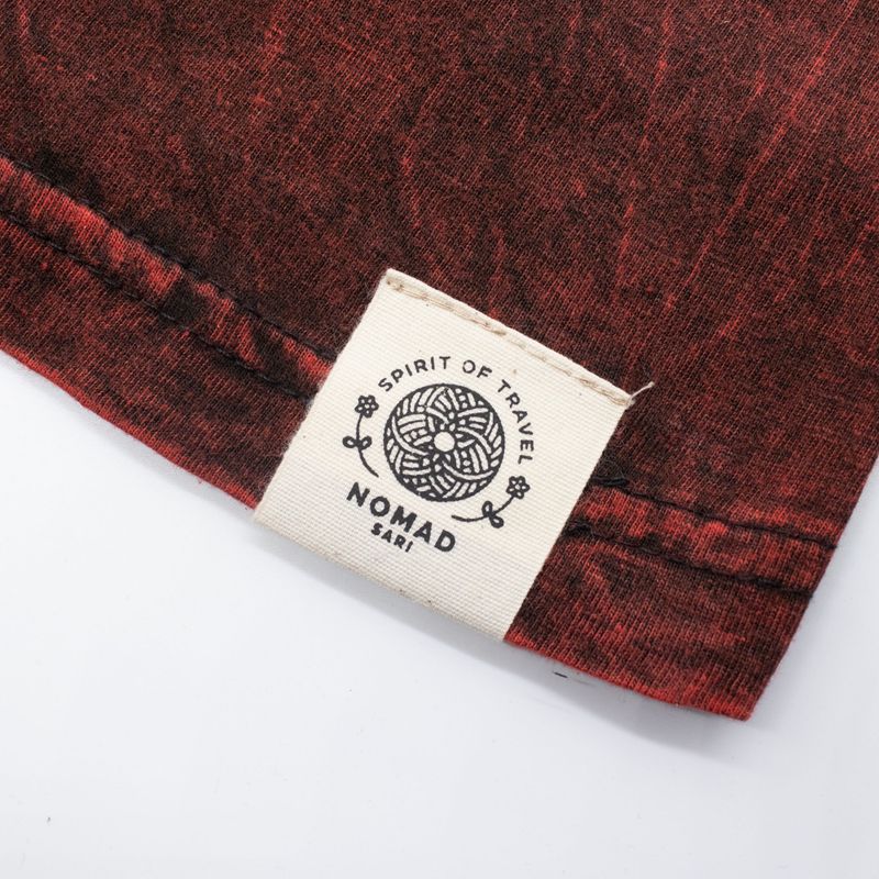 T-shirt Nomad Sari en coton Délavé- Dragon Mandala - Bordeaux - Petit