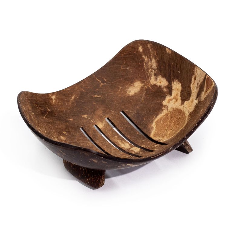 Porte-Savon Naturel en Noix de Coco - Ovale - 11cm