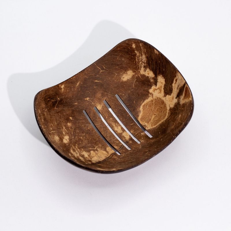 Porte-Savon Naturel en Noix de Coco - Ovale - 11cm