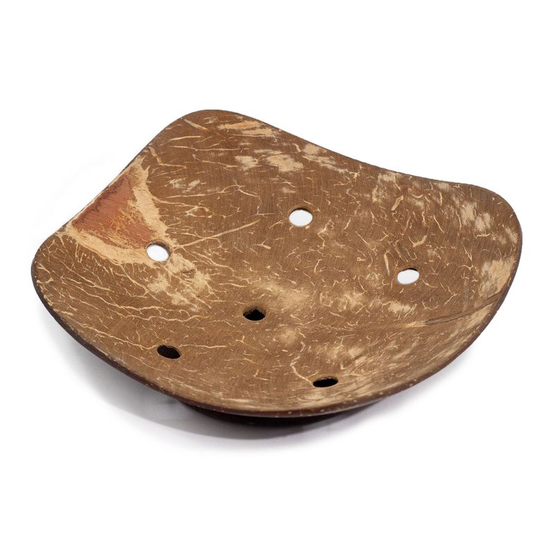 Porte-Savon Naturel en Noix de Coco - Carré - 11cm