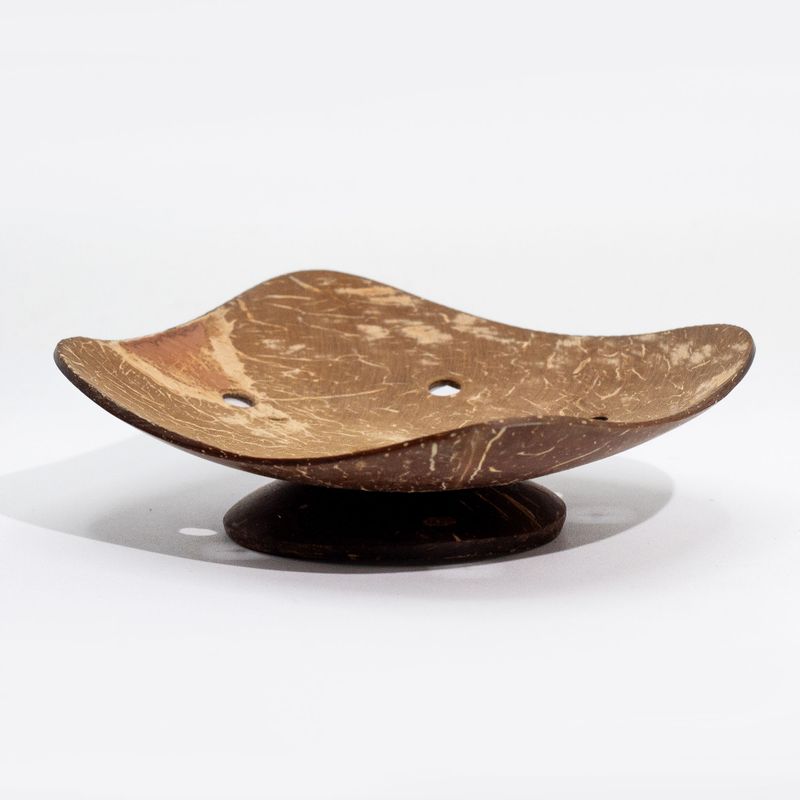 Porte-Savon Naturel en Noix de Coco - Carré - 11cm