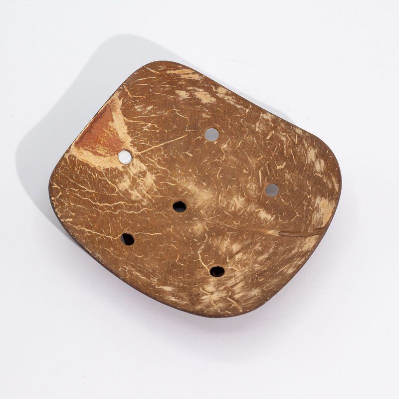 Porte-Savon Naturel en Noix de Coco - Carré - 11cm