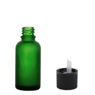 10 ml Bouteille compte-gouttes en verre vert givré avec bouchon compte-gouttes à sécurité enfant