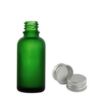 bouteilles compte-gouttes en verre vert givré de 30 ml avec bouchon en aluminium