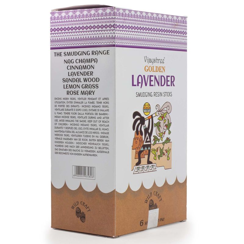 Bâtons d’Encens Résine Purifiante – Lavande Dorée 30 g (6 pcs)