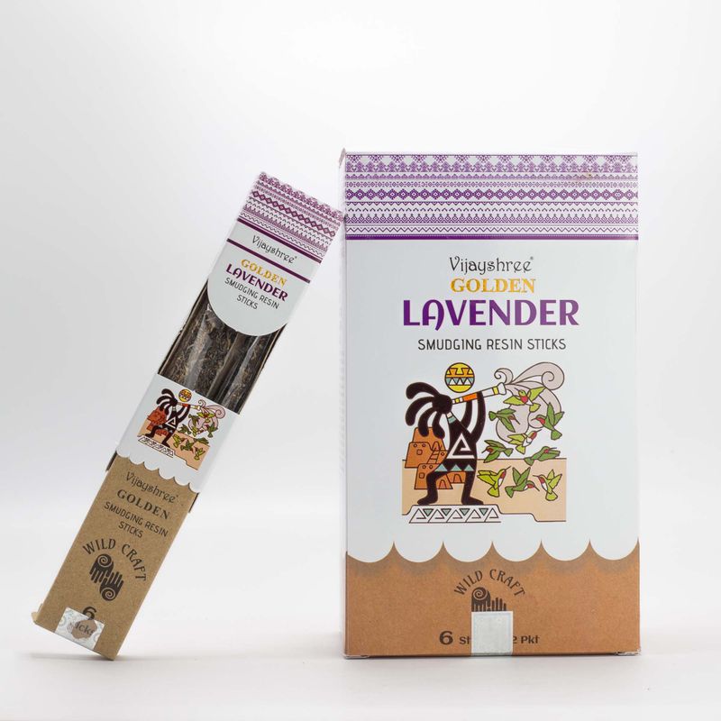 Bâtons d’Encens Résine Purifiante – Lavande Dorée 30 g (6 pcs)