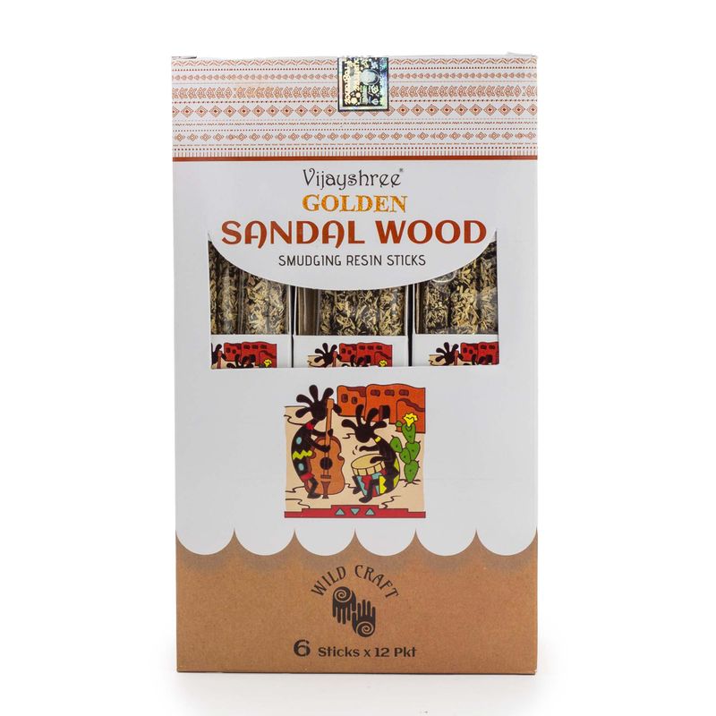 Bâtons d’Encens Résine Purifiante – Bois de Santal Doré 30 g (6 pcs)