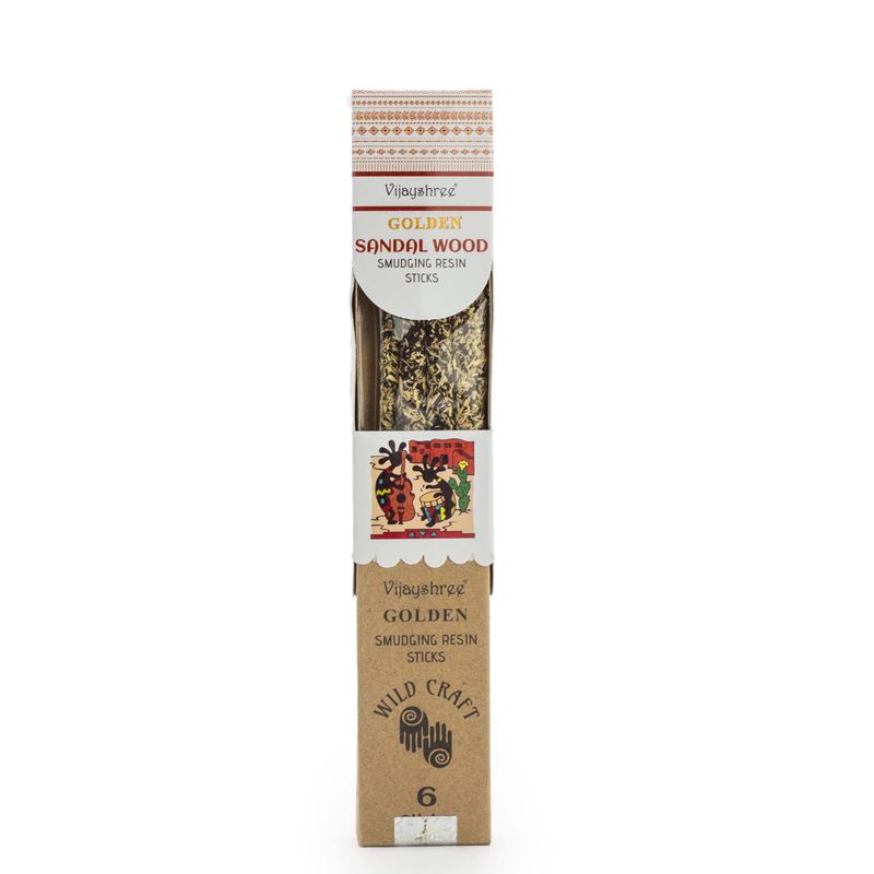 Bâtons d’Encens Résine Purifiante – Bois de Santal Doré 30 g (6 pcs)