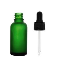 30 ml Bouteille compte-gouttes en verre vert dépoli avec une pipette noire