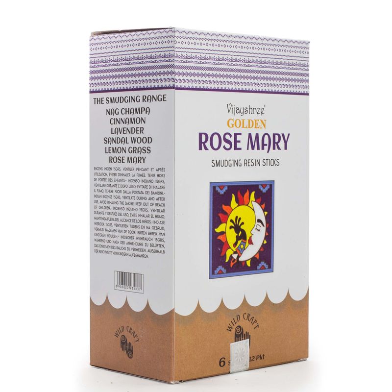 Bâtons d’Encens Résine Purifiante – Romarin Doré 30 g (6 pcs)