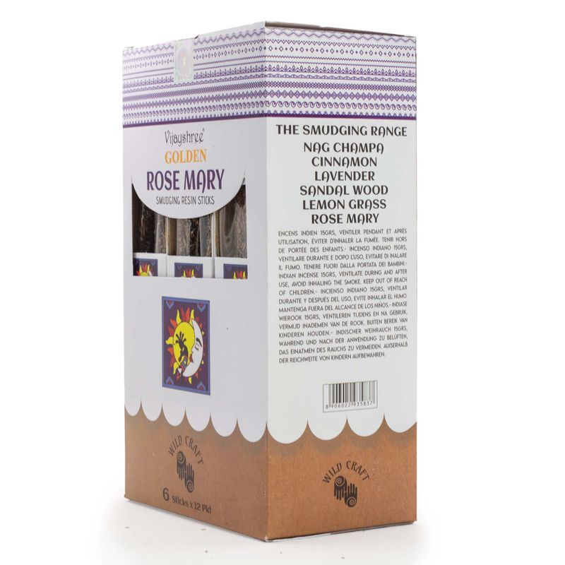 Bâtons d’Encens Résine Purifiante – Romarin Doré 30 g (6 pcs)