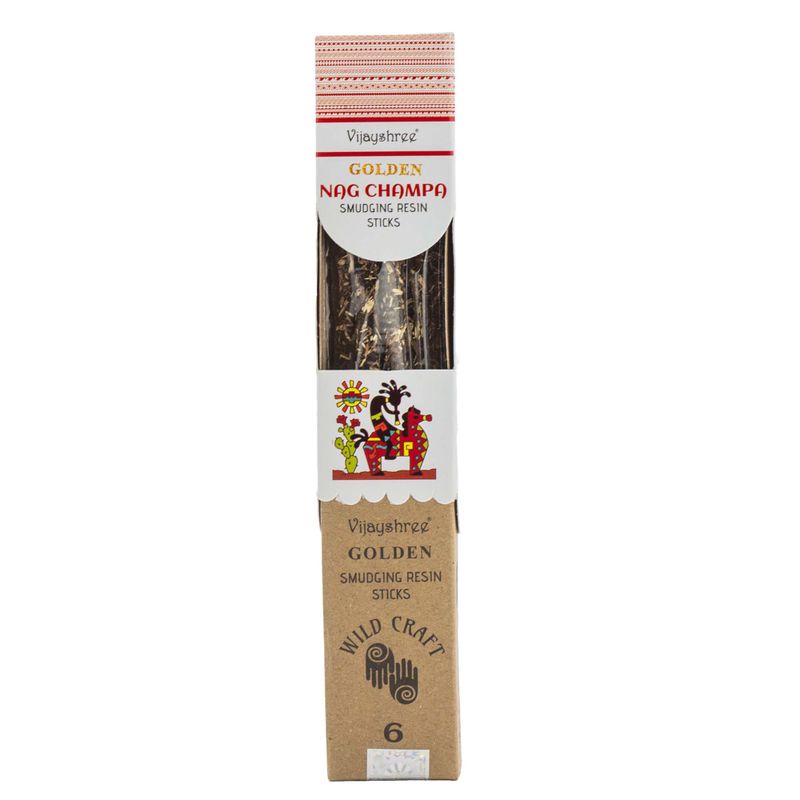 Bâtons d’Encens Résine Purifiante – Nag Champa Doré 30 g (6 pcs)