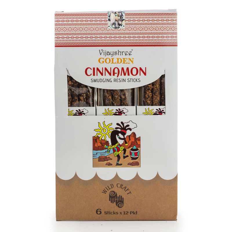 Bâtons d’Encens Résine Purifiante – Cannelle Dorée 30 g (6 pcs)