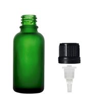 bouteilles de 50 ml en verre vert givré avec capuchon compte-gouttes