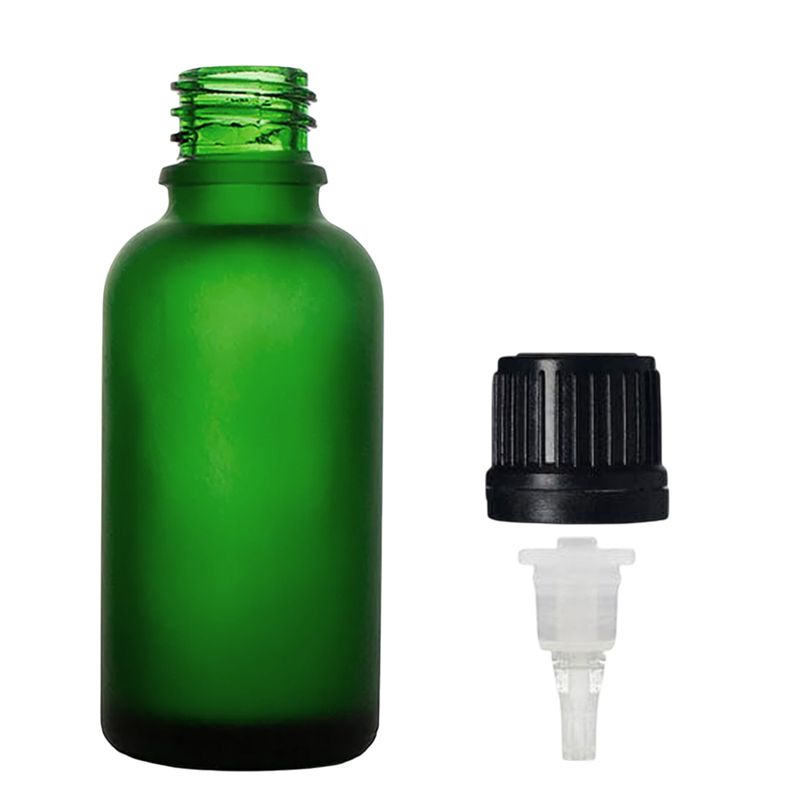100ml Frosted Green Glass Dropper Bottle with Dropper Cap
