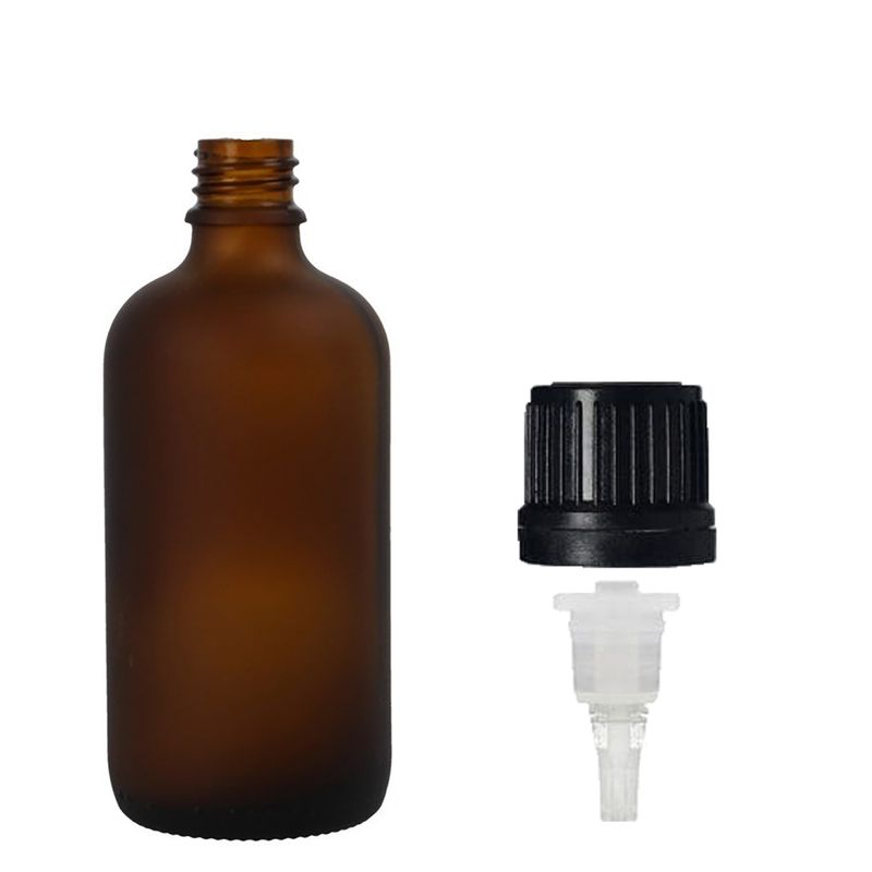 bouteilles compte-gouttes en verre ambré dépoli de 50 ml avec bouchon compte-gouttes