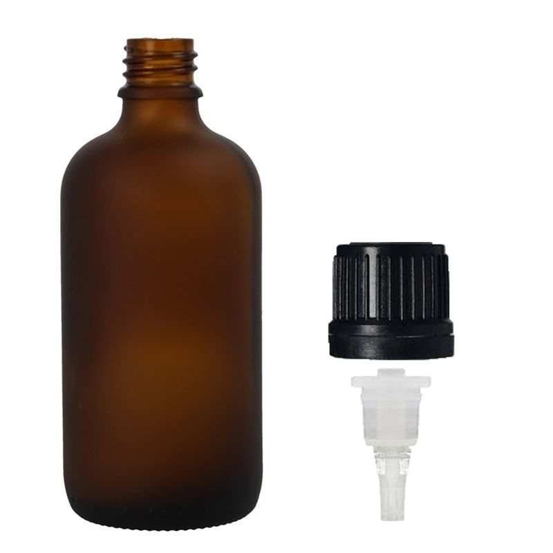 bouteilles compte-gouttes en verre ambré givré de 100 ml avec capuchon compte-gouttes